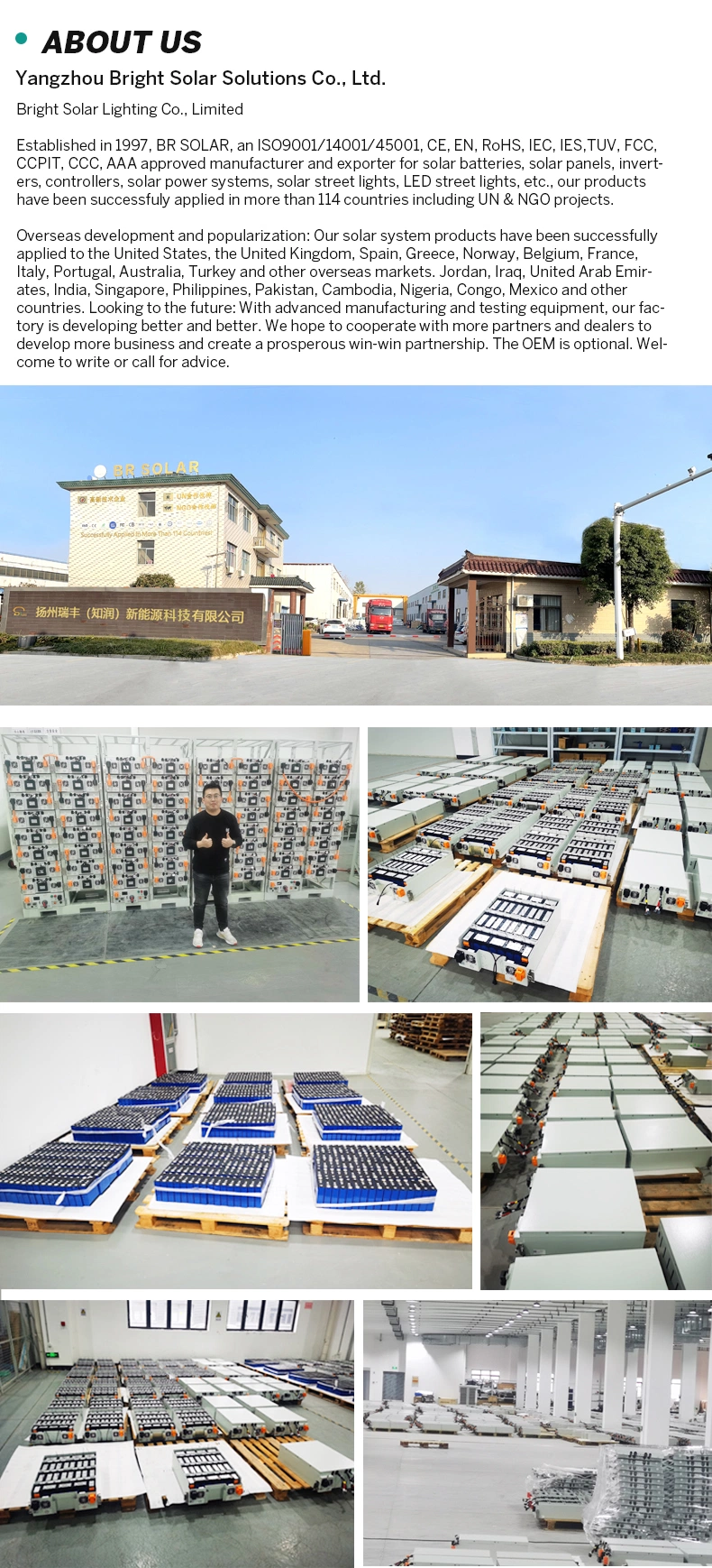 Industrial Container Solar Renewable on/off Grid Supply Energy Storage System Panel Photovoltaic Power Home Inverter Monocrystal System with CE Lighting