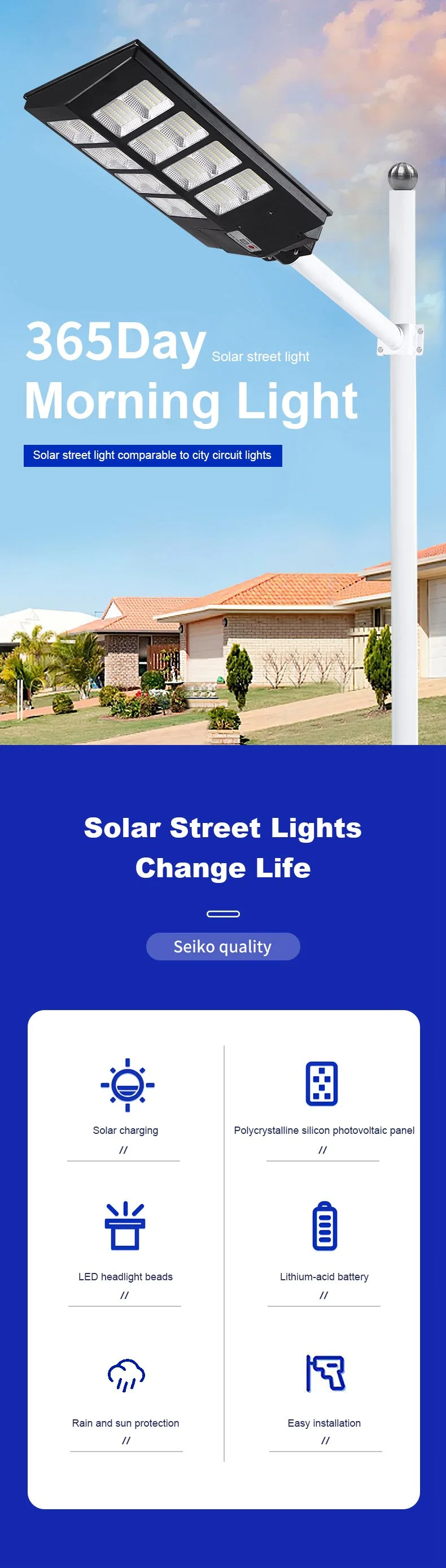 Panel Integrated China Cell Charge Controller IP67 Outdoor Solar Street Light