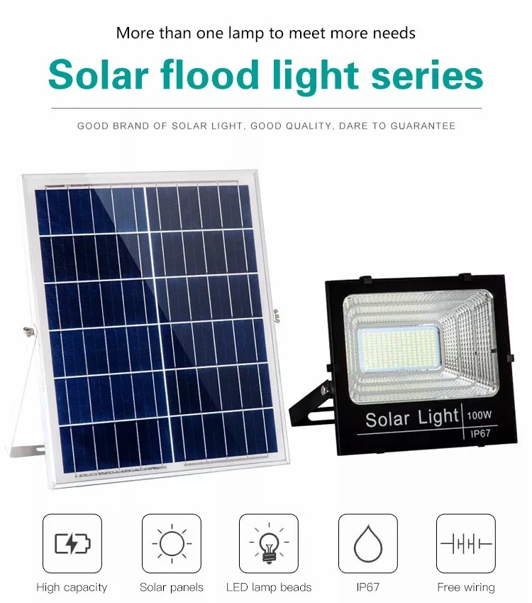 SMD LED Solar Flood Light with Sensor 20W 60W 100W Flood Lamp