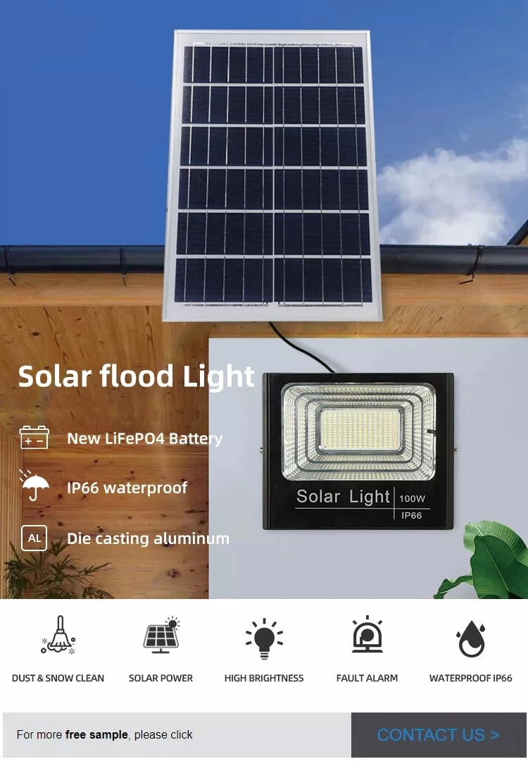 IP65 50W 100W 150W 200W Outdoor Solar Powered Lamp LED Flood Light