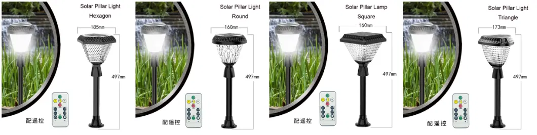 Solar Powered LED Pillar Light with Warm White for Outdoor Garden Wall Gate Fence Security