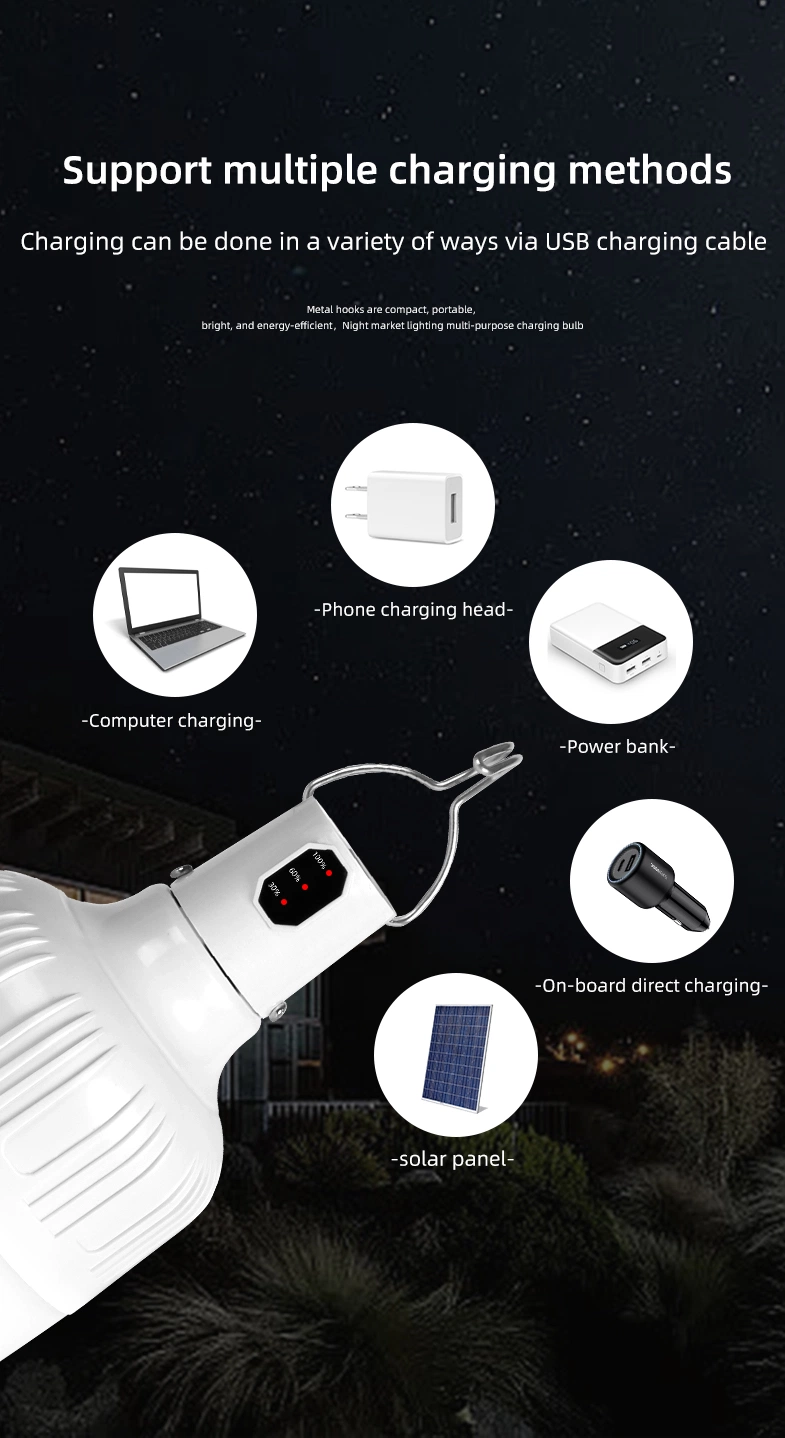 Portable Solar LED Light Bulb with Solar Cell