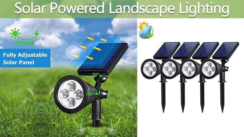 Solar Spot Light for Garden Hot Sale Driveway Solar Light 4LED LED IP65 RoHS CE 1-Year 10000 3500K (warm White)