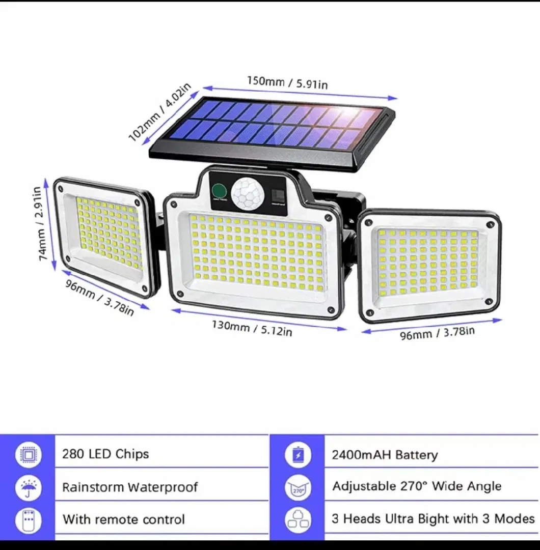 Waterproof USB Direct Charging Lamp 3 Lighting Mode Outdoor Solar Motion Sensor Garden Wall Light