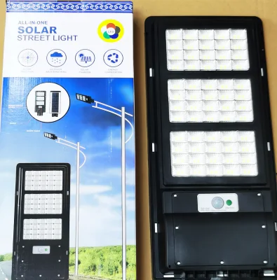 Prezzo produttore High Lumen pannello batteria per esterni lamparas stradali Solares Dispositivo di fissaggio per illuminazione a parete 100W 200W 300 400 W con sensore di movimento a risparmio energetico Lampada solare a LED per strada