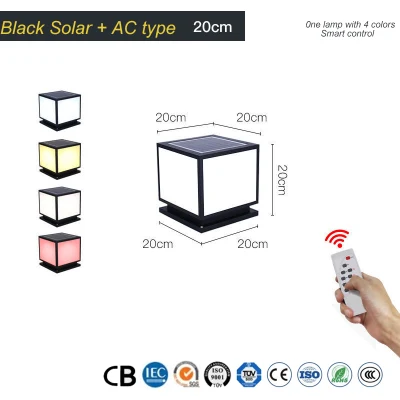 Luce esterna a energia solare IP65 300*300mm colonna d&prime;ingresso impermeabile Giardino Luci