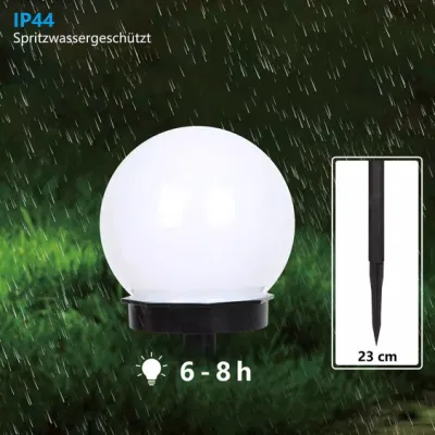 Impianto di alimentazione diretta illuminazione decorativa esterna cortile prato sferico terreno Lampada solare LED lampada rotonda da giardino