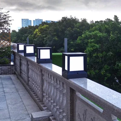 Luce ad alta potenza con lampioni LED solari impermeabili IP65 per esterni Luce montante luce di posizione posteriore fence luce esterna cancello principale montante solare Leggero