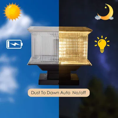 Lampada a sensore solare impermeabile LED solare da giardino Yard Recinzione patio Deck Porch Gate Pillar Light