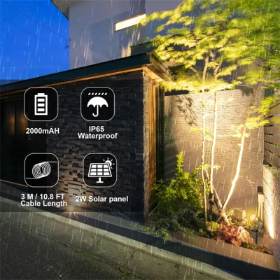 Faretto a energia solare luci bianche calde pannello solare illuminazione esterna Paesaggio Yard Garden Tree separatamente luce