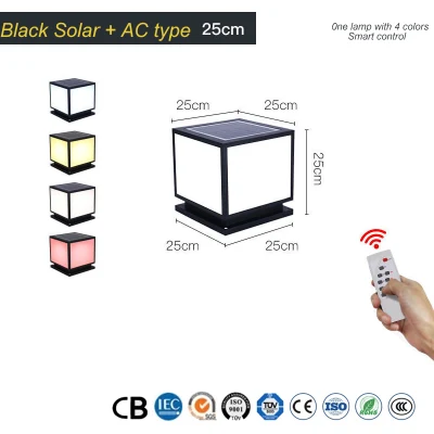 Luce esterna a energia solare IP65 300*300mm colonna d&prime;ingresso impermeabile Giardino Luci