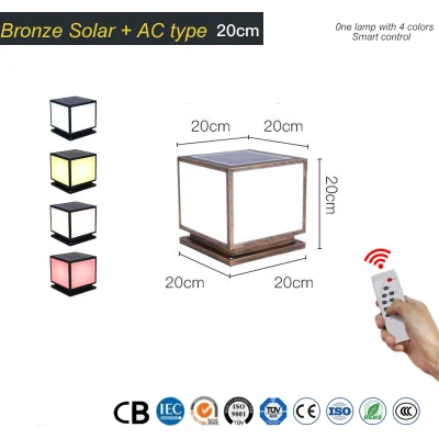 Luce esterna a energia solare IP65 300*300mm colonna d&prime;ingresso impermeabile Giardino Luci