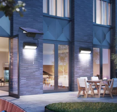 Percorso esterno impermeabile sensore di movimento sicurezza illuminazione LED di emergenza 2 Testine solare alimentato PIR sensore lampada da parete LED Garden Solar Luce da giardino a parete
