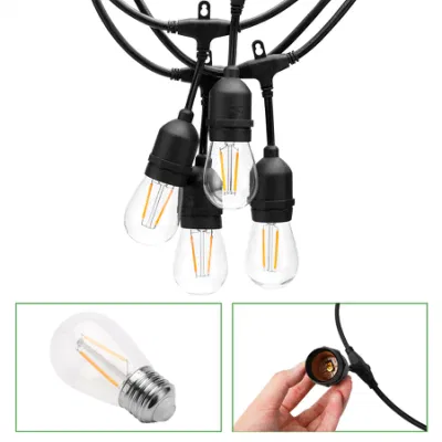 Popolari lampadine in plastica singole da 28 FT S14 solari per esterni resistenti alle rotture natalizie Leggero