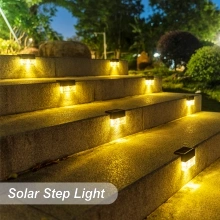 Personalizzazione di base IP65 Bianco caldo colore che cambia patio Giardino Yard Lampada decorativa RGB Lanterna per esterni scala lampada a scala Deck Fence Luce LED solare