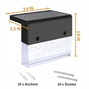 Personalizzazione di base IP65 Bianco caldo colore che cambia patio Giardino Yard Lampada decorativa RGB Lanterna per esterni scala lampada a scala Deck Fence Luce LED solare
