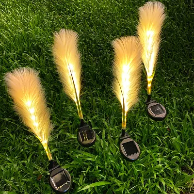 Lampada a fibra ottica Reed impermeabile all&prime;aperto prato giardino paesaggio Atmosfera luce solare Reed luce decorativa