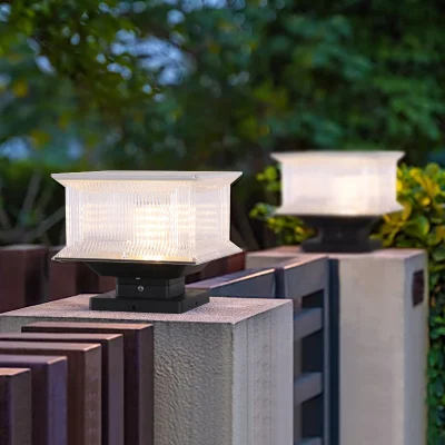 Lampada a sensore solare impermeabile LED solare da giardino Yard Recinzione patio Deck Porch Gate Pillar Light