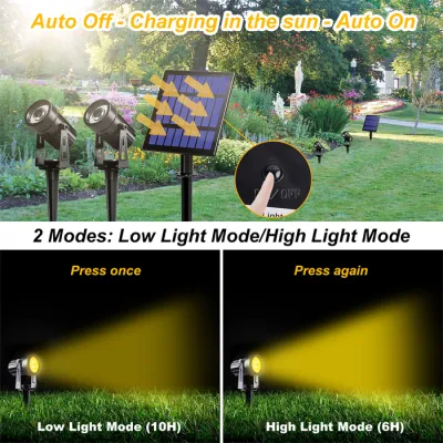 Faretto a energia solare luci bianche calde pannello solare illuminazione esterna Paesaggio Yard Garden Tree separatamente luce