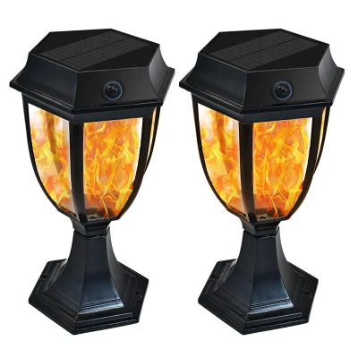  Nuovo Best Modern ABS LED Gate alimentato a energia solare fiamma pilastro Luci montante