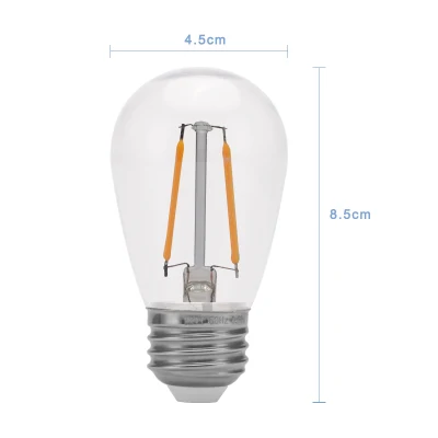 Popolari lampadine in plastica singole da 28 FT S14 solari per esterni resistenti alle rotture natalizie Leggero