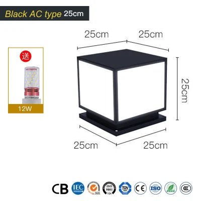 Luce esterna a energia solare IP65 300*300mm colonna d&prime;ingresso impermeabile Giardino Luci