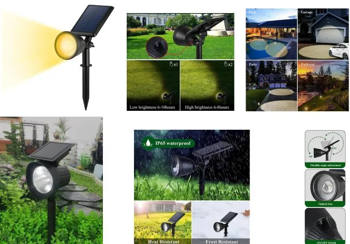 Dark Auto on/off Sensing Solar Outdoor Spotlights