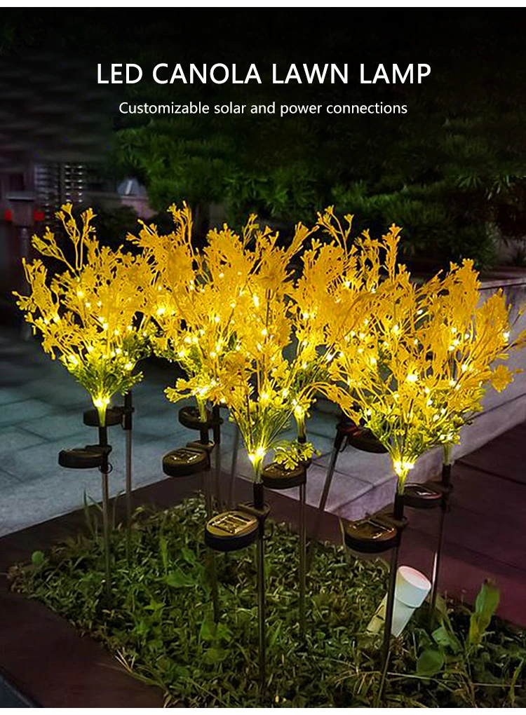 Cross-Border LED Solar Canola Ground Light LED Light Outdoor Garden Light Street Decoration Lawn Landscape Park Square Festive Light Christmas Decoration Light