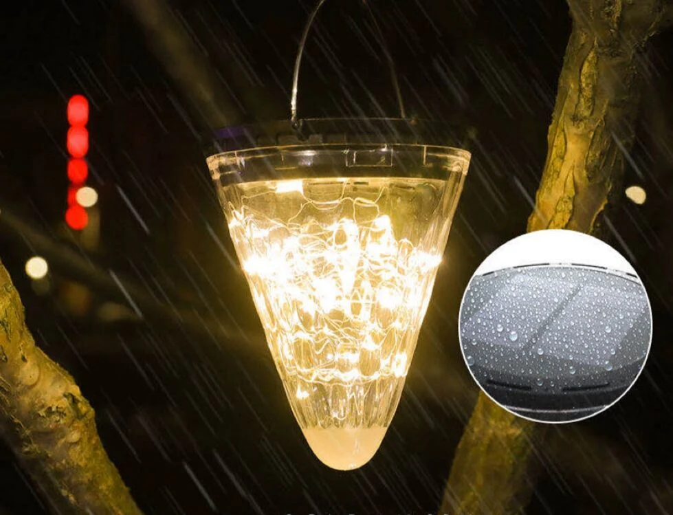 Hot Sale Small Outdoor Waterproof Cone Star Hanging Solar System Lights