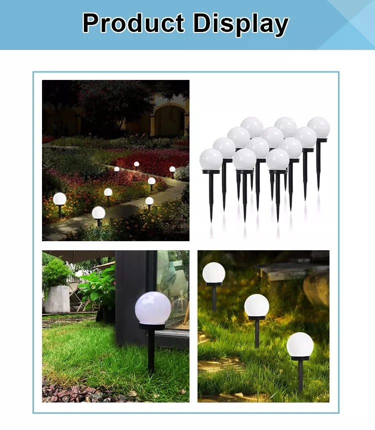 Factory Direct Supply Outdoor Decorative Lighting Courtyard Spherical Ground Lawn Lamp Solar LED Round Bulb Garden Light