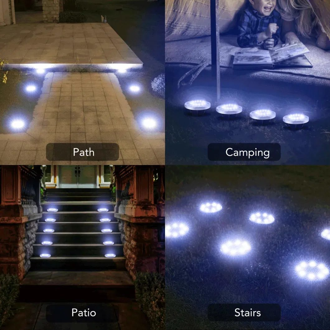 Best Seller in-Ground Lights, 4/8LED, 4packs, Solar Outdoor Disk Ground and Underground Lights