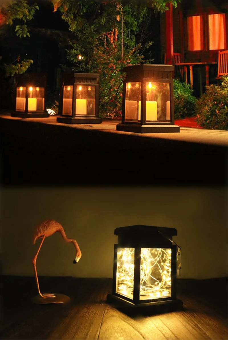 Outdoor Decoration Portable Solar LED Candle Lamp Garden Lantern Lights