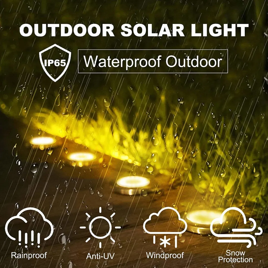 Best Seller in-Ground Lights, 4/8LED, 4packs, Solar Outdoor Disk Ground and Underground Lights