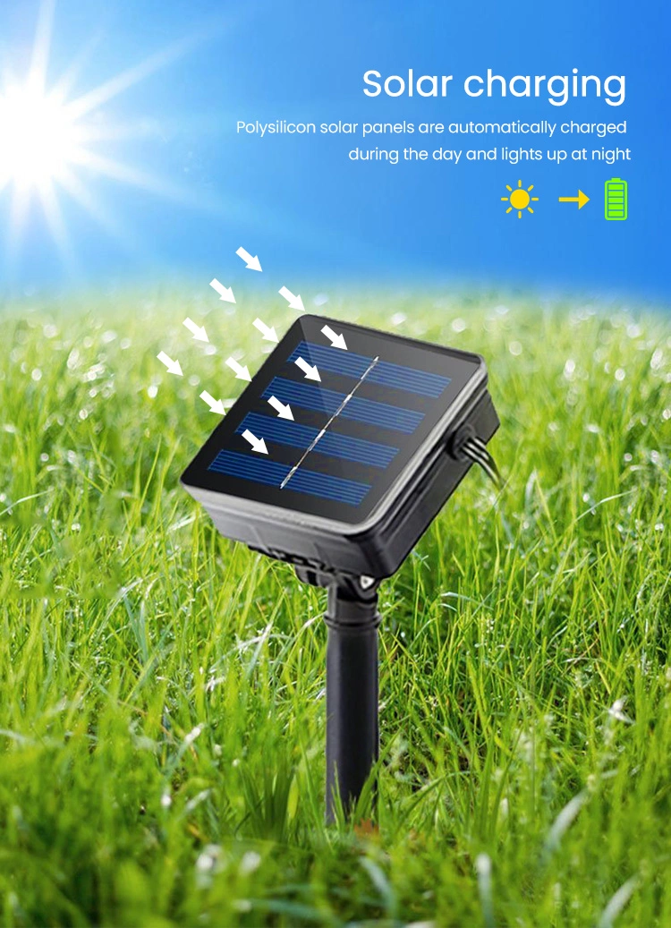 Outdoor Motion Sensor String Lights Solar Garden Landscape Spotlight LED Flood Light