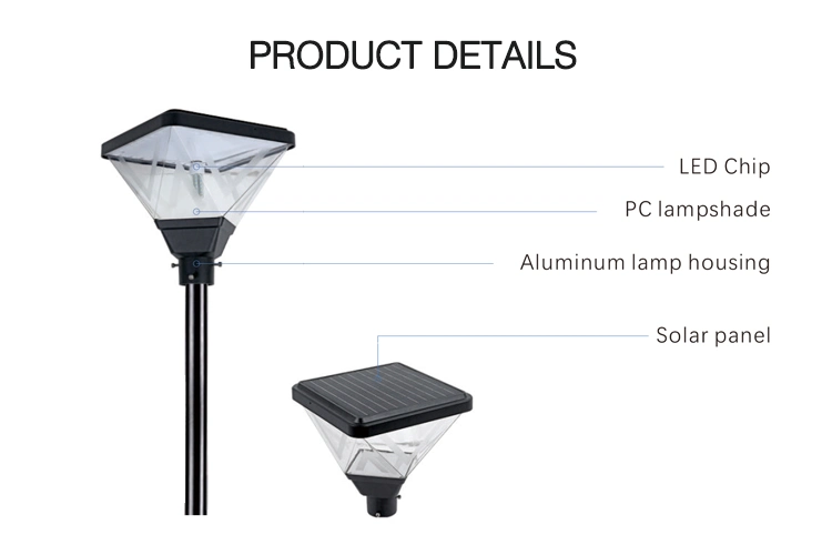 Jd Solar Garden Light All in One 20W Outdoor Back Yards Walkway Post Light IP65