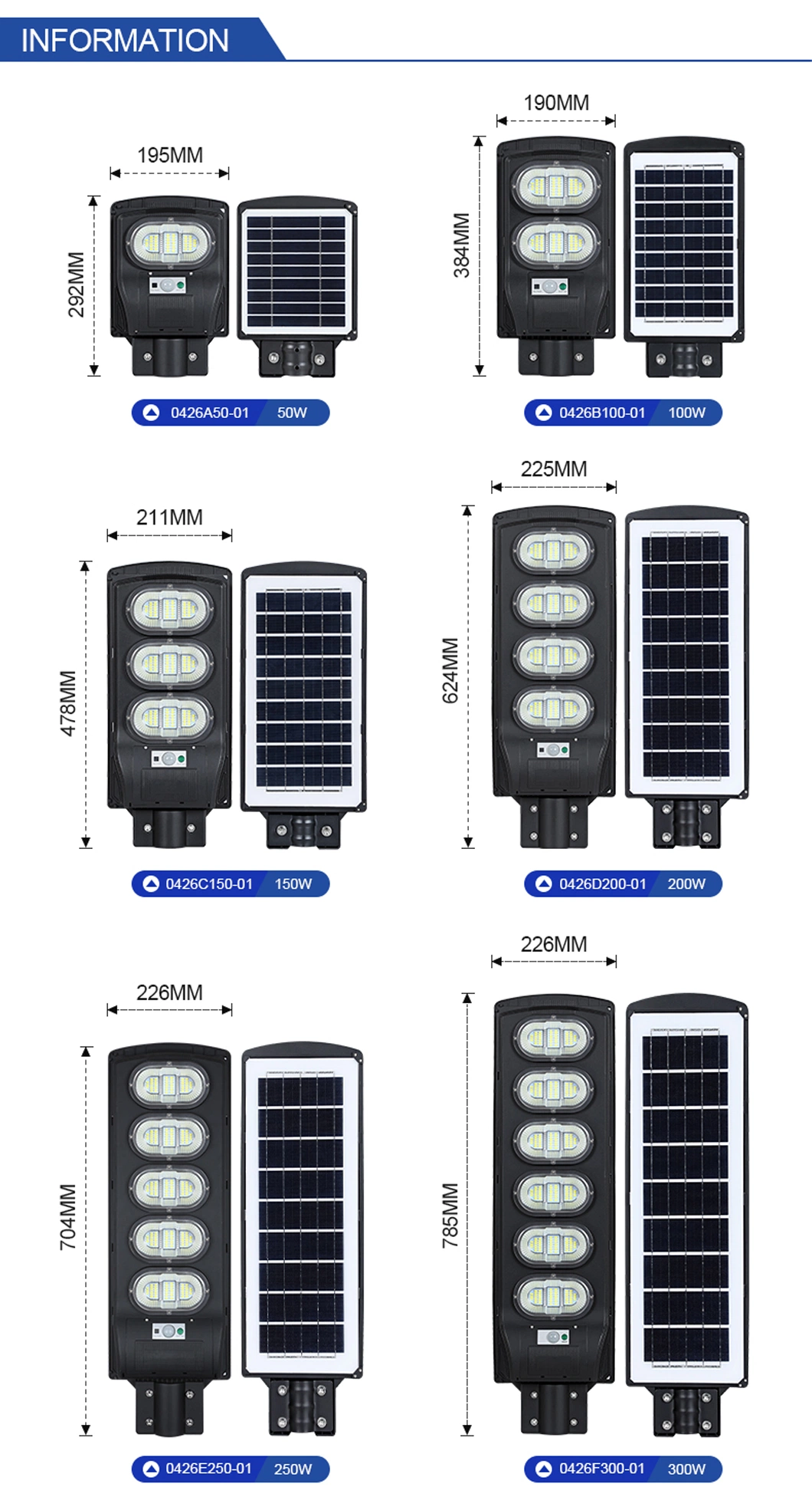 Alltop IP65 Waterproof Outdoor Road Streetlight 50W 100W 150W 200W ABS Solar Power Solar Street Lamp All in One Integrated Motion Sensor Solar LED Street Light