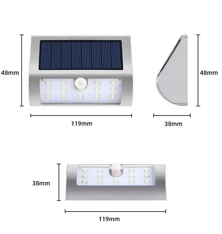 Outdoor Deck Landscape Lawn Fence Ground Home Garden LED Security Waterproof Solar Outdoor Wall Lamps