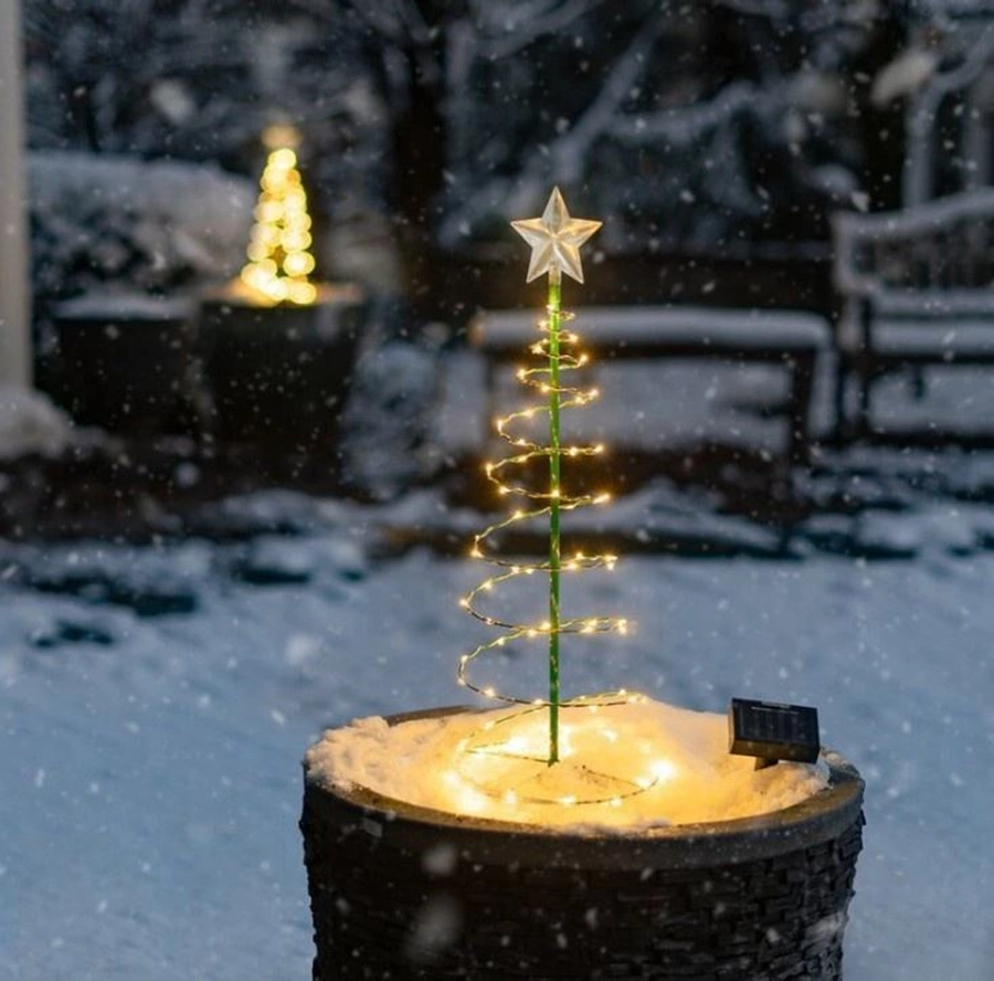 Hot Sale LED Solar Christmas Lights Garden Lights Folded Christmas Tree Lamp Lantern Xmas Decorations Outdoor Solar Light Christmas Lights