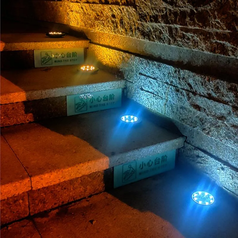 Best Seller in-Ground Lights, 4/8LED, 4packs, Solar Outdoor Disk Ground and Underground Lights