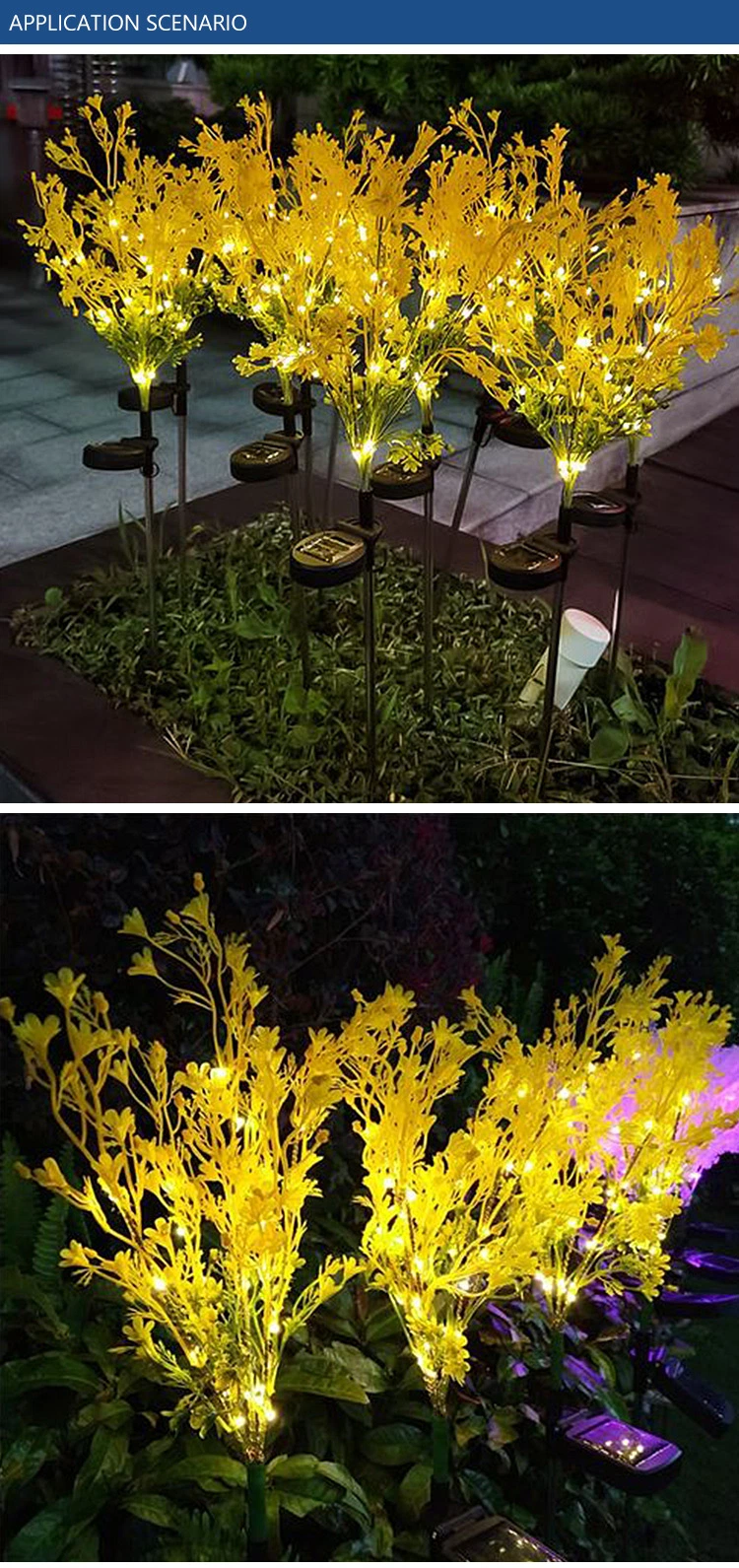 Cross-Border LED Solar Canola Ground Light LED Light Outdoor Garden Light Street Decoration Lawn Landscape Park Square Festive Light Christmas Decoration Light