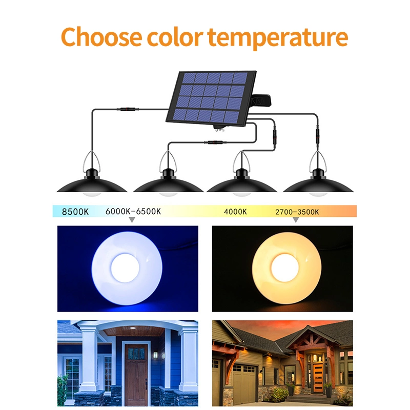 Factory Outdoor Indoor Solar Powered IP65 Waterproof Hanging Garden Pendant Lamps LED Solar Light