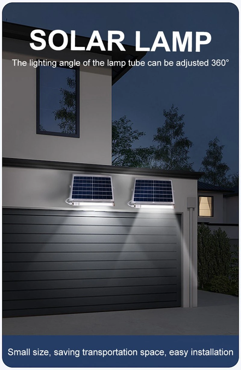 for Home Outside Wall Skylight Waterproof T8 80W 100W 150W Exterior Remote Control Sensor Solar Power LED Tube Lights