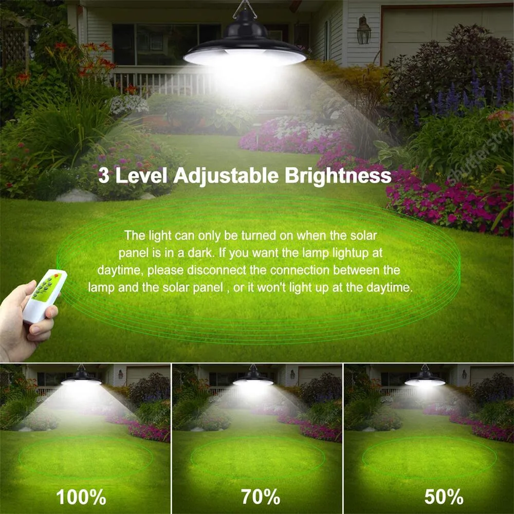 Factory Outdoor Indoor Solar Powered IP65 Waterproof Hanging Garden Pendant Lamps LED Solar Light