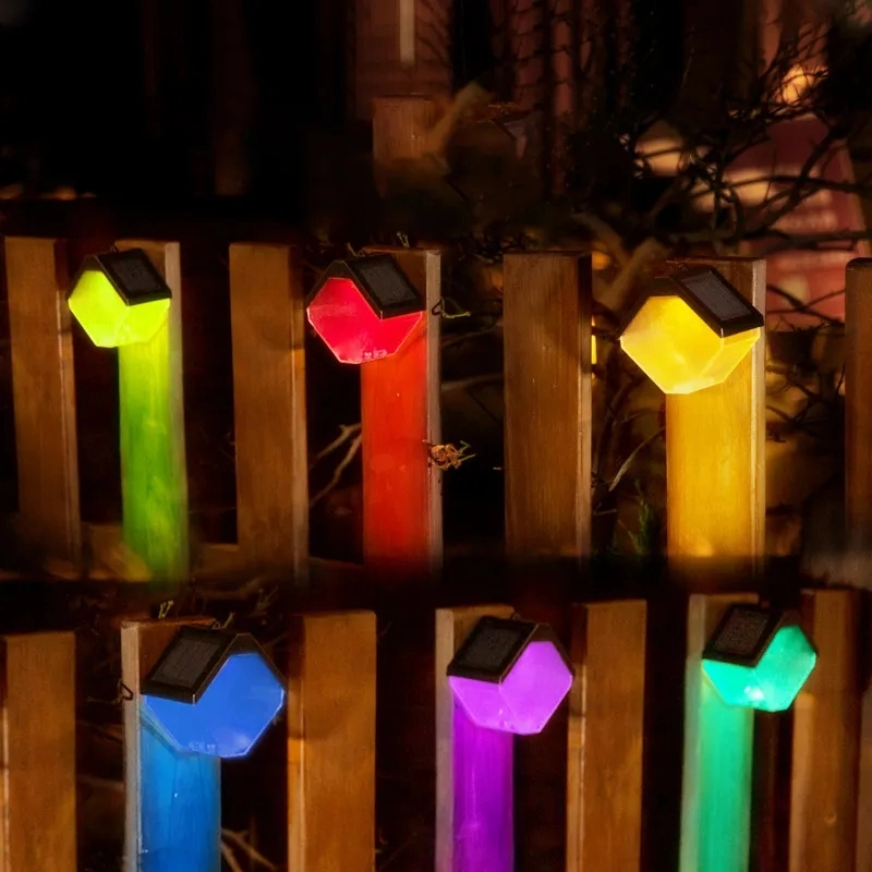 Hanging Solar Garden LED Lights Outdoor Decorative Deck Warm and RGB Color Wall Lamp