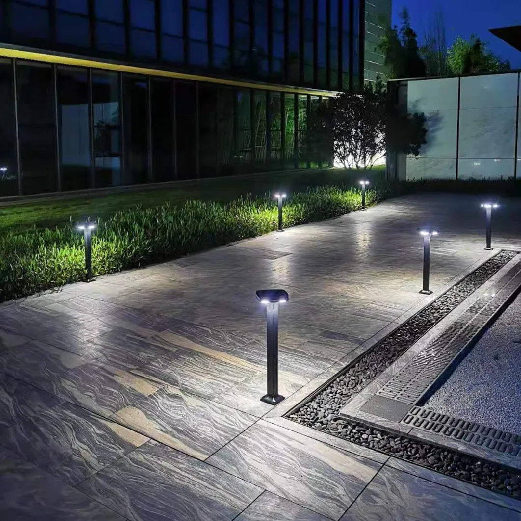 CE IP65 Aluminum LED Decorative Outdoor Bollard Lamp Solar Garden Light for Lawn Yard Path Walkway