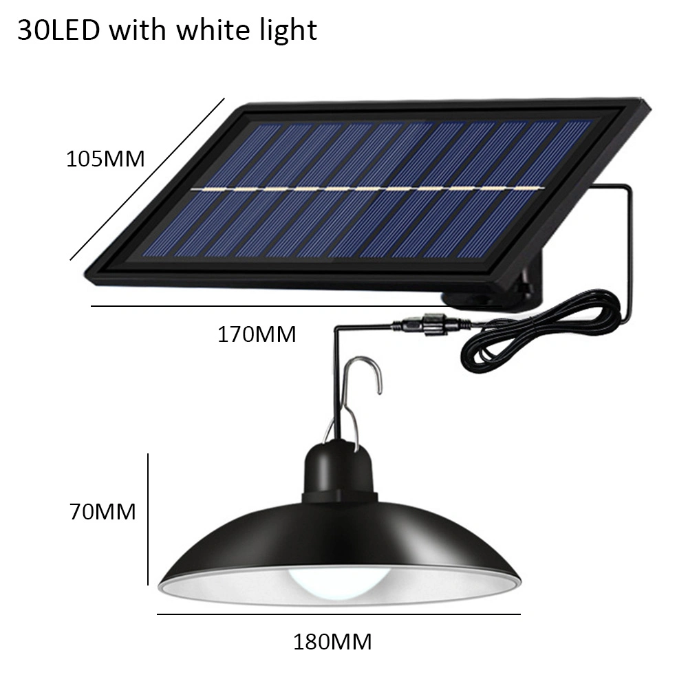 IP65 Waterproof Double Head Solar Pendant Light Outdoor Indoor Lampwith Cable for Garden Yard