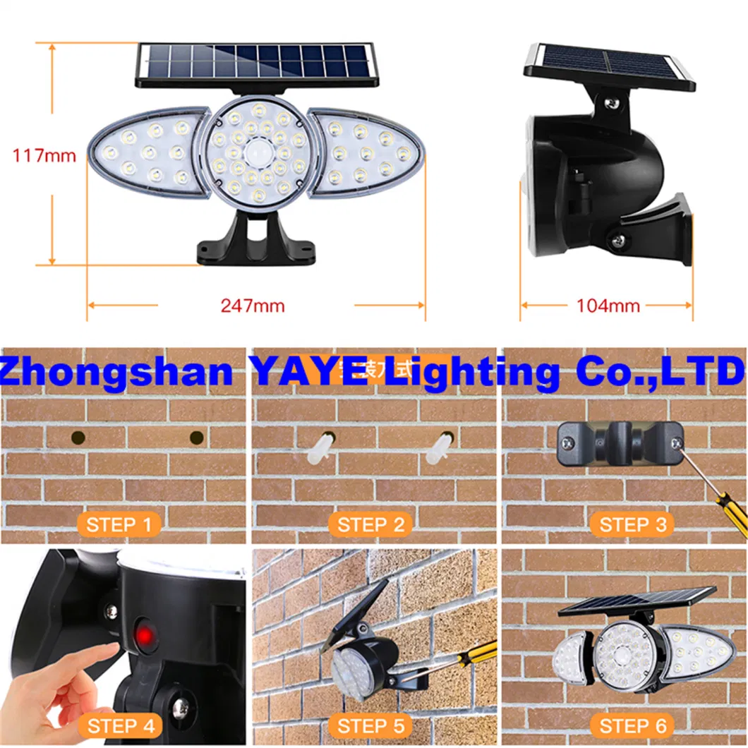 Yaye 2021 Hottest Sell Outdoor Waterproof Sensor Solar LED Wall Garden Lawn Night Lamp with 1000PCS Stock