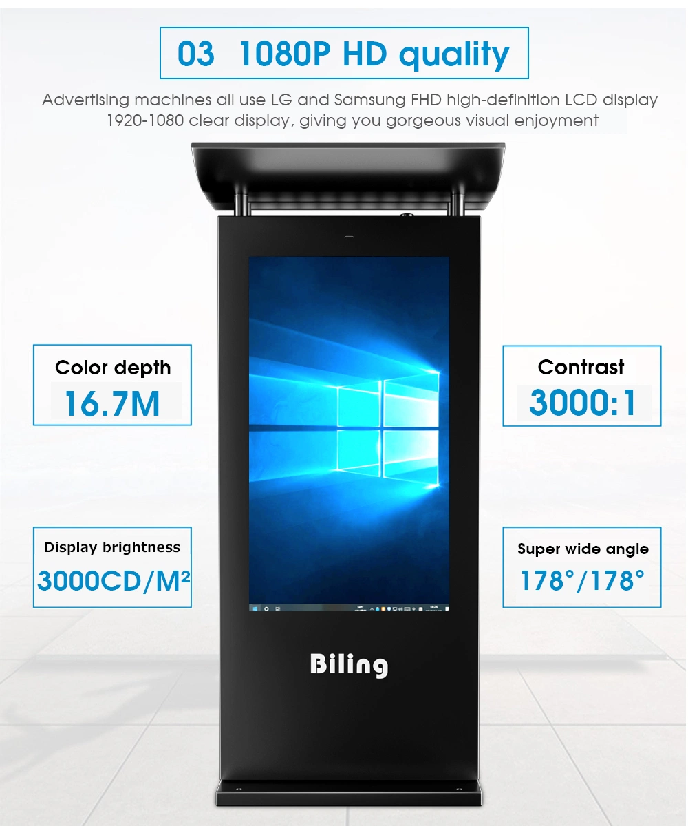 55 Inch Outdoor Sunlight Readable Advertising TV LCD Panel Monitor Touch Screen Digital Signage Kiosk Outdoor Totem LCD Display