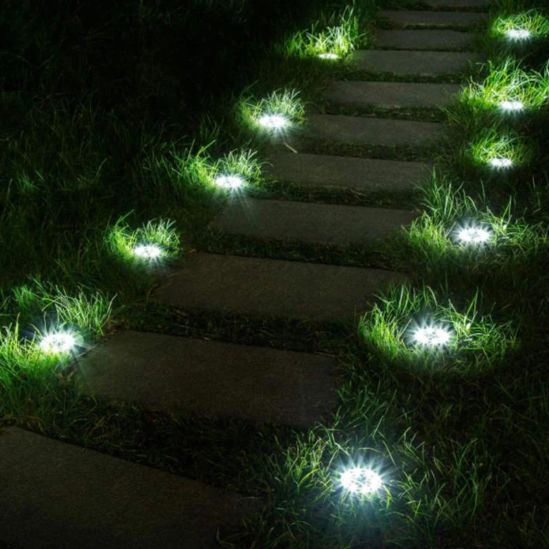 Best Seller in-Ground Lights, 4/8LED, 4packs, Solar Outdoor Disk Ground and Underground Lights