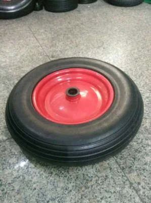 Trolley Wheel Pneumatic Tire Air Rubber Wheel 400-8